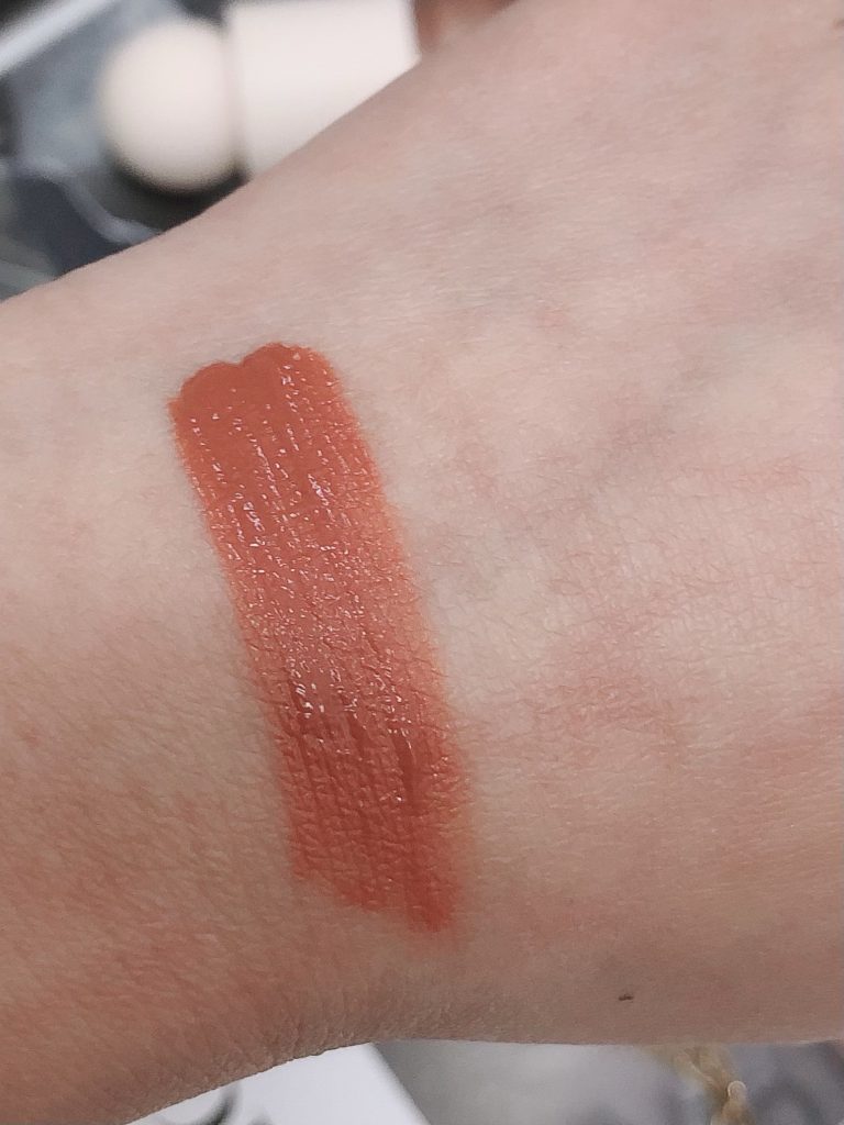 alt="Rare Beauty Terracotta Lipstick Swatch"